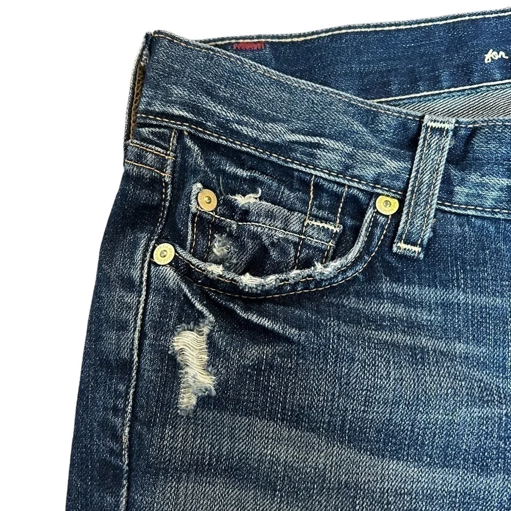 7 For All Mankind Cropped Boot Cut Factory Distressed Jeans  Sz.28
